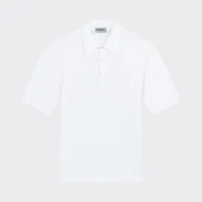 John Smedley : Polo Manches Courtes Coton : Blanc